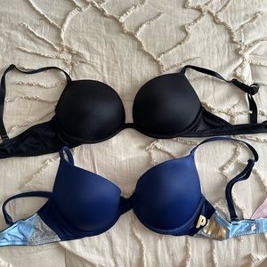 PINK wear every wear push-up (blue) & wear everywhere super push up (black)
